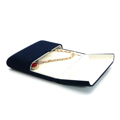 Dark Blue Velvet Banquet Large Necklace Gift Box
