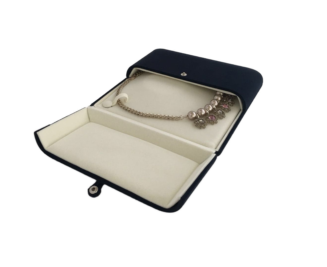 Dark Blue Velvet Banquet Large Necklace Gift Box
