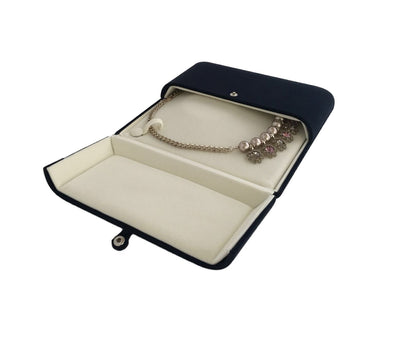 Dark Blue Velvet Banquet Large Necklace Gift Box