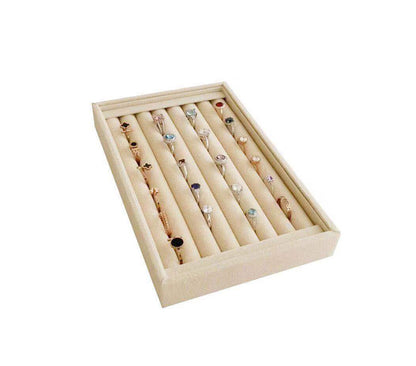 Beautiful Beige Jewelry Collection Storage Ring Tray