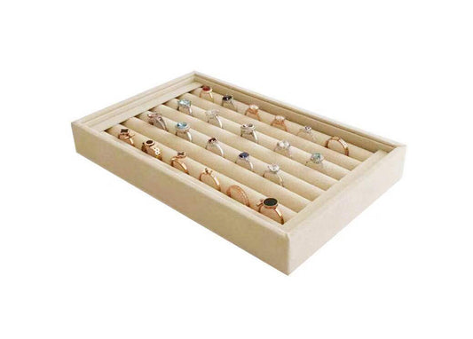 Beautiful Beige Jewelry Collection Storage Ring Tray