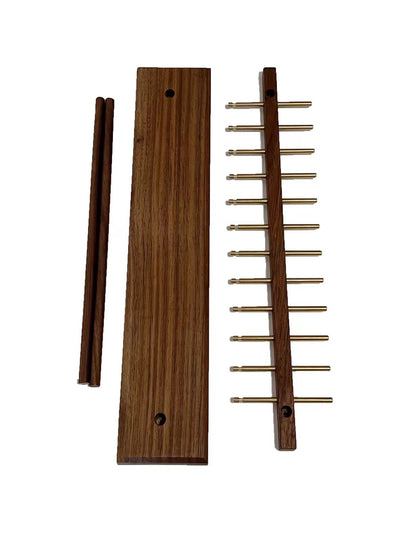 Solide Walnut Wood Necklace Stand Organizer with Brass Hooks (medium)